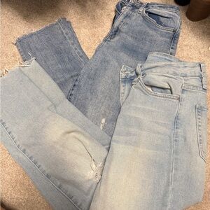 YMI Women's Light and Medium Blue Straight Leg Jeans